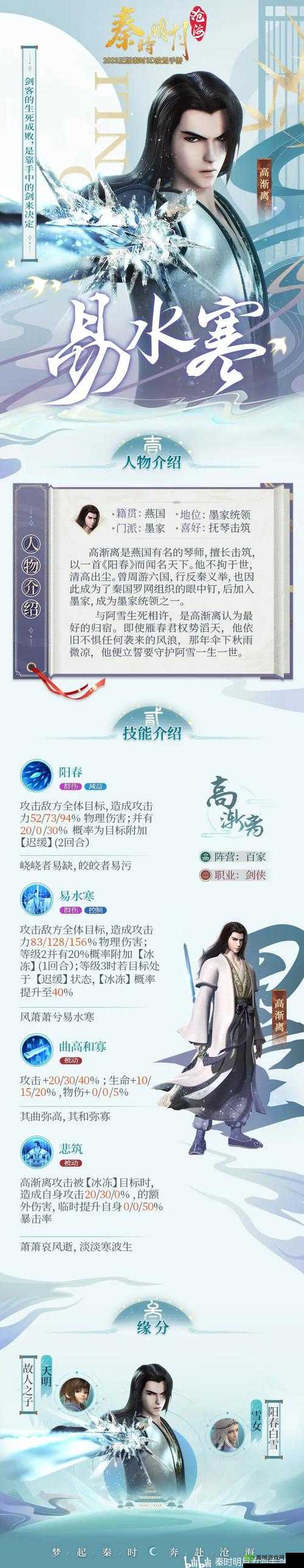 忘川风华录高渐离,燕国琴师的忘川之旅